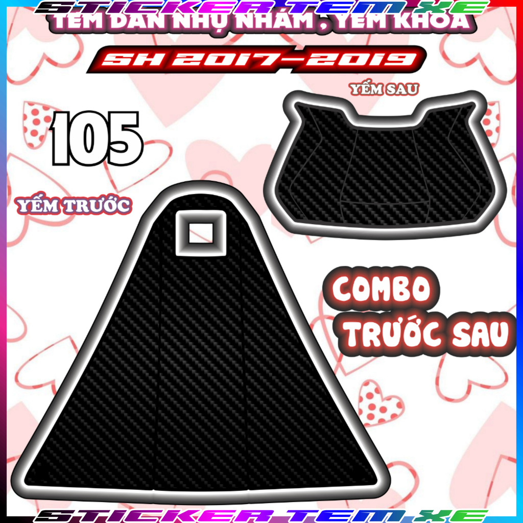 Combo tem yếm khóa nhựa nhám carbon cho vario sh shmode vision lead ...