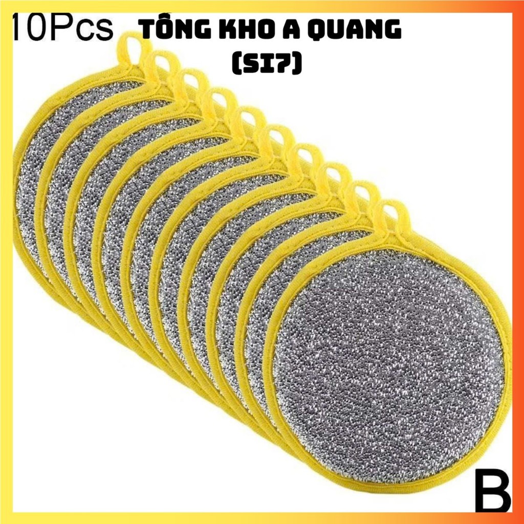 [COMBO 10]MIẾNG TRÀ RỬA BÁT 2 MẶT, Miếng Bọt Biển Rửa Chén 2 Mặt Vải Lưới Tạo Bọt Rửa Bát Hàng Nội Địa