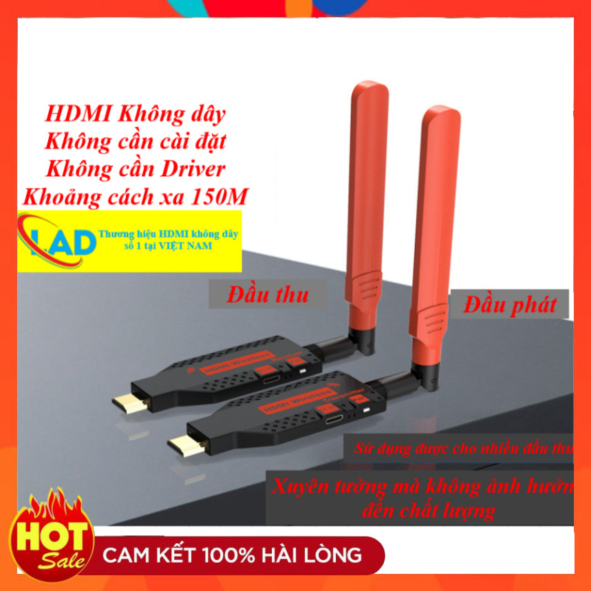HDMI không dây 150m 2026 sử dụng  cho máy tính xách tay sang 4 máy chiếu hoặc TV (150ALL)