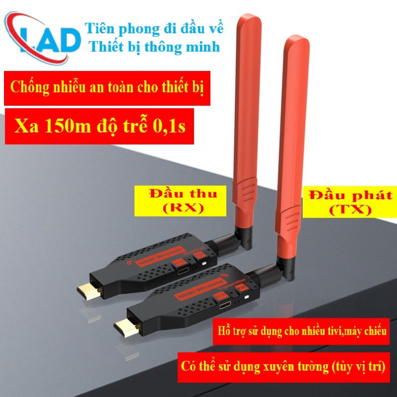 HDMI không dây 150m 2026 sử dụng  cho máy tính xách tay sang 4 máy chiếu hoặc TV (150ALL)