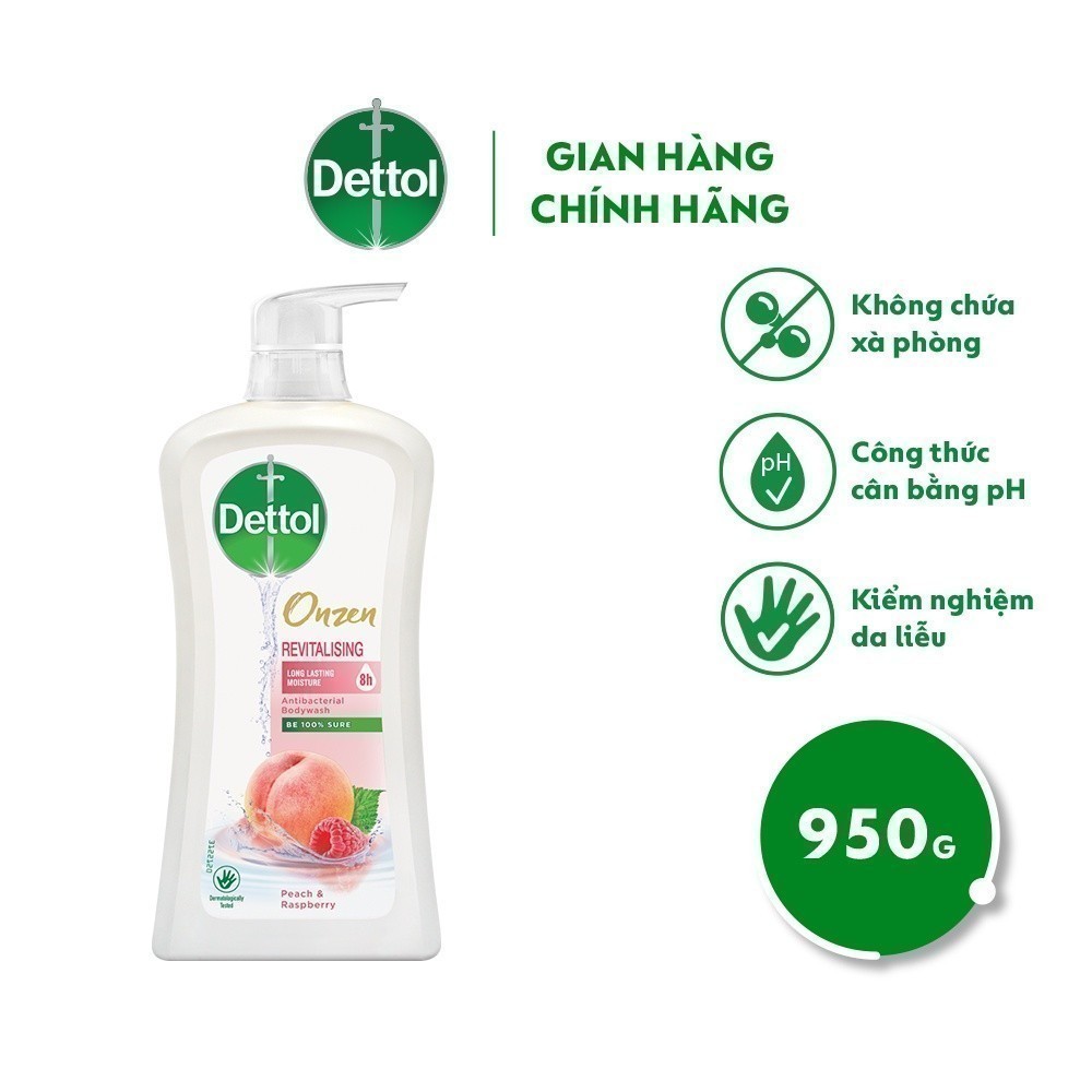 Ảnh Sữa tắm Dettol onzen kháng khuẩn dưỡng ẩm đào & phúc bồn tử 950g 2