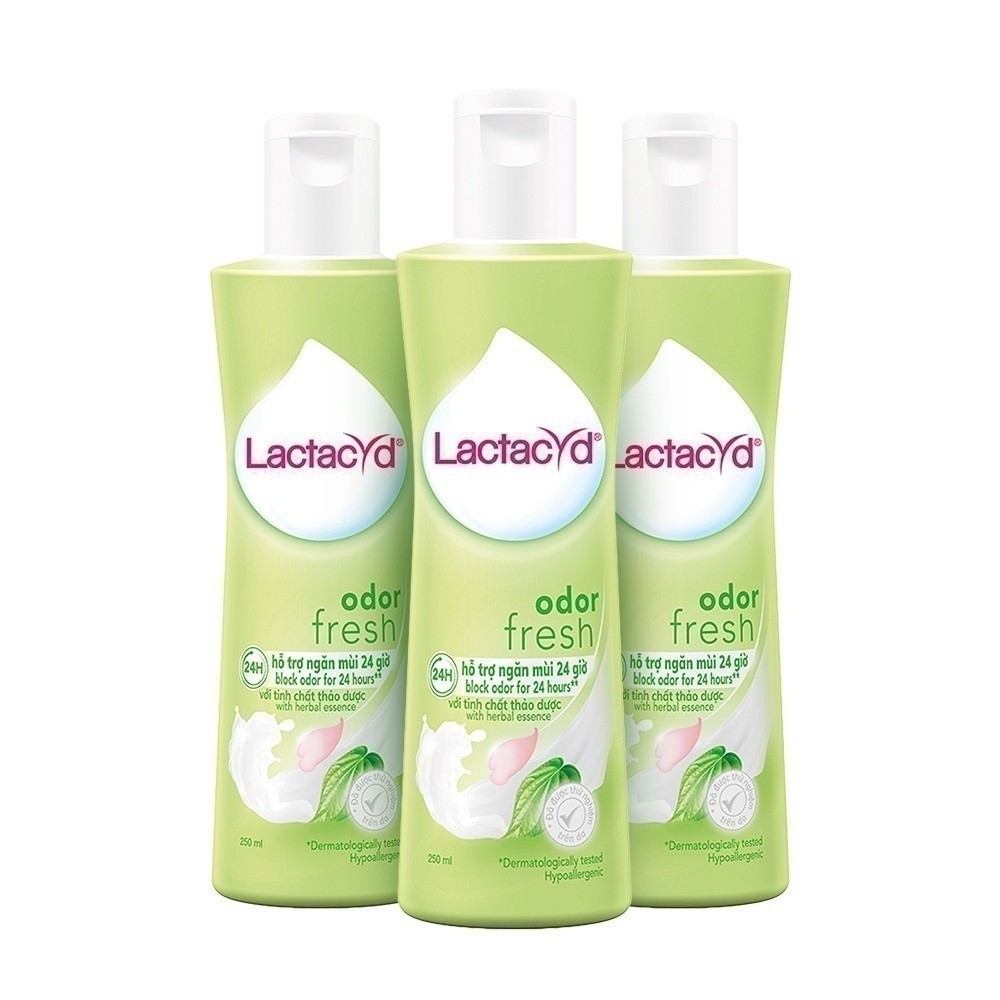 Ảnh Bộ 3 chai Dung Dịch Vệ Sinh Phụ Nữ Lactacyd Odor Fresh Ngăn Mùi 24H 250ml/chai 3