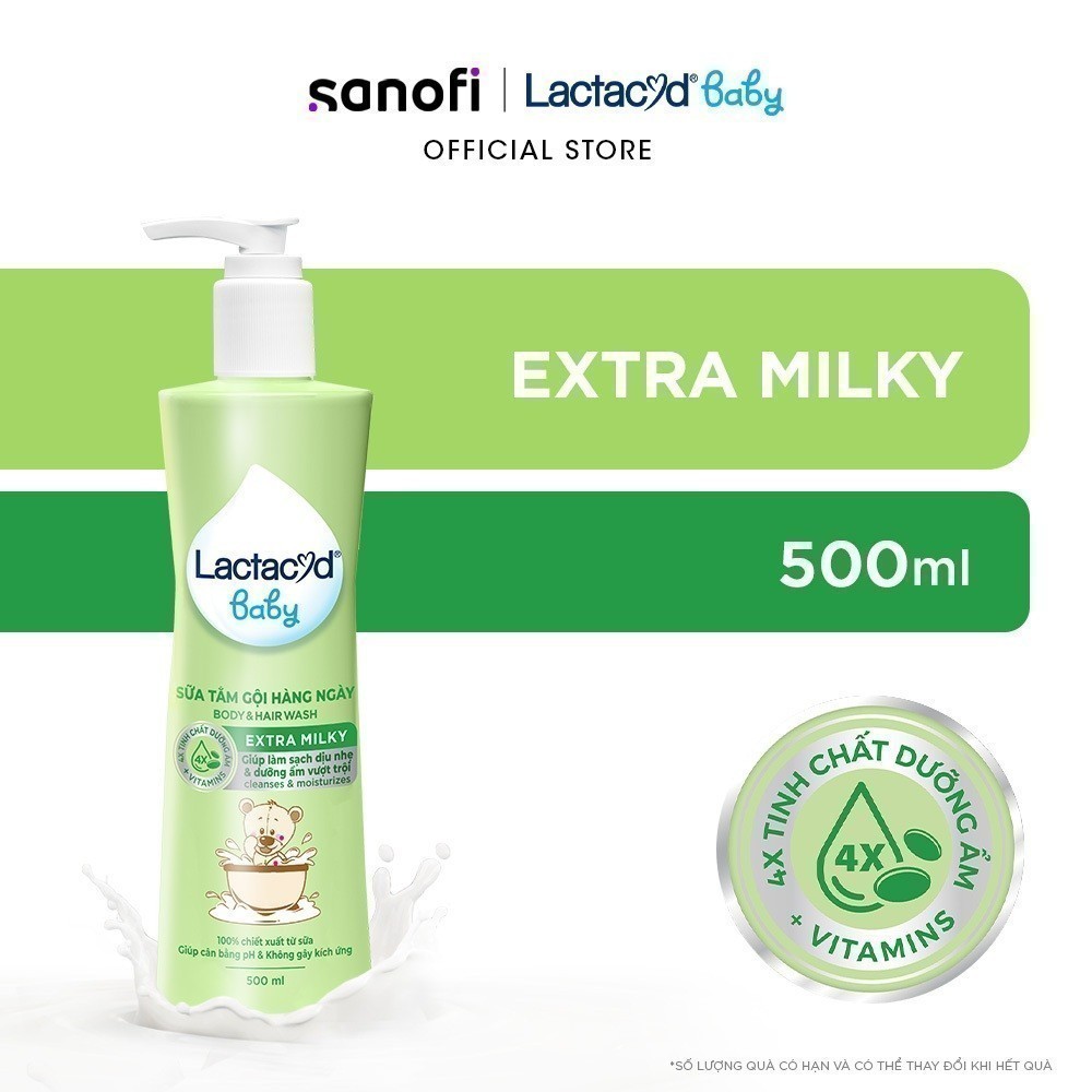Ảnh Sữa Tắm Gội Trẻ Em Lactacyd Milky Bảo Vệ, Nuôi Dưỡng Da và Tóc Bé Vượt Trội 500ml 3