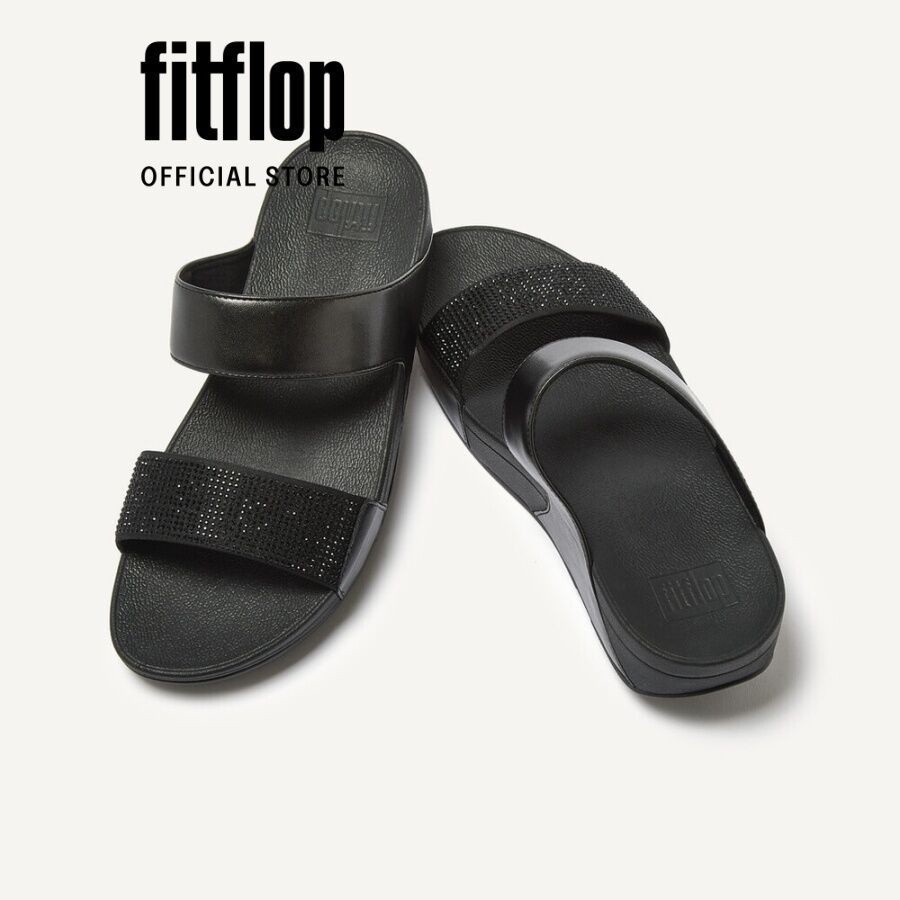 Dép Quai Ngang Nữ FitFlop LULU - All Black - FON - EC4-090