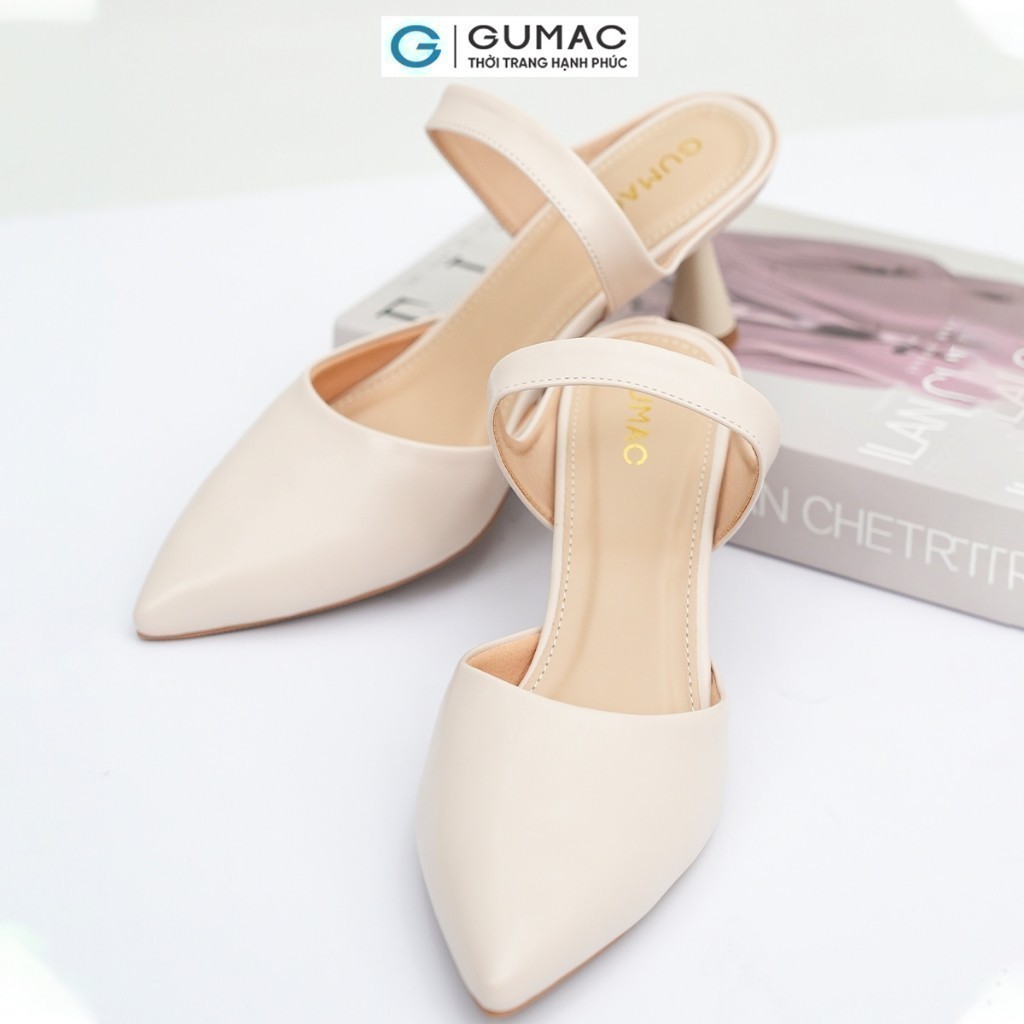 Giày Sục Nữ GUMAC Cao Gót Phối Dây Cách Điệu GE04059