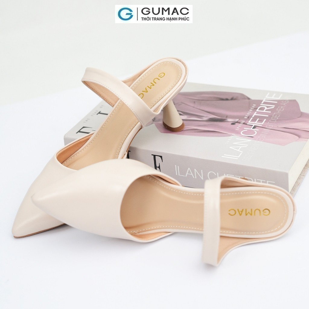 Giày Sục Nữ GUMAC Cao Gót Phối Dây Cách Điệu GE04059