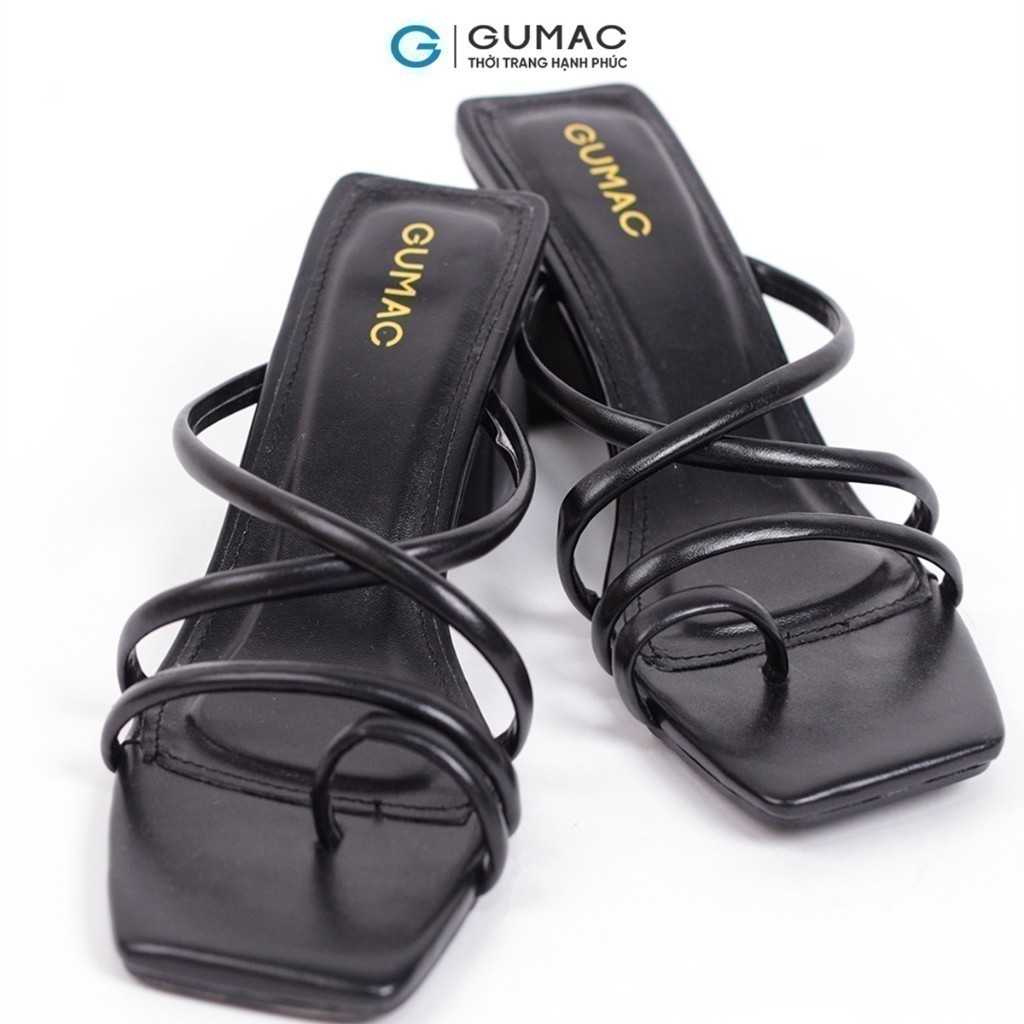 Guốc Cao Gót Nữ GUMAC Quai Mảnh Đan Chéo Gót Vuông 5cm Trendy GE05086