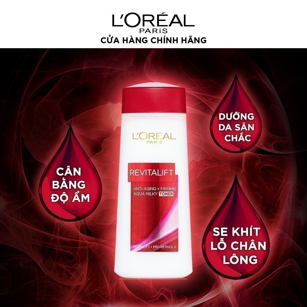 Ảnh Nước hoa hồng se khít lỗ chân lông và săn chắc da L'Oreal Paris Revitalift Aqua Milky 200ml 3