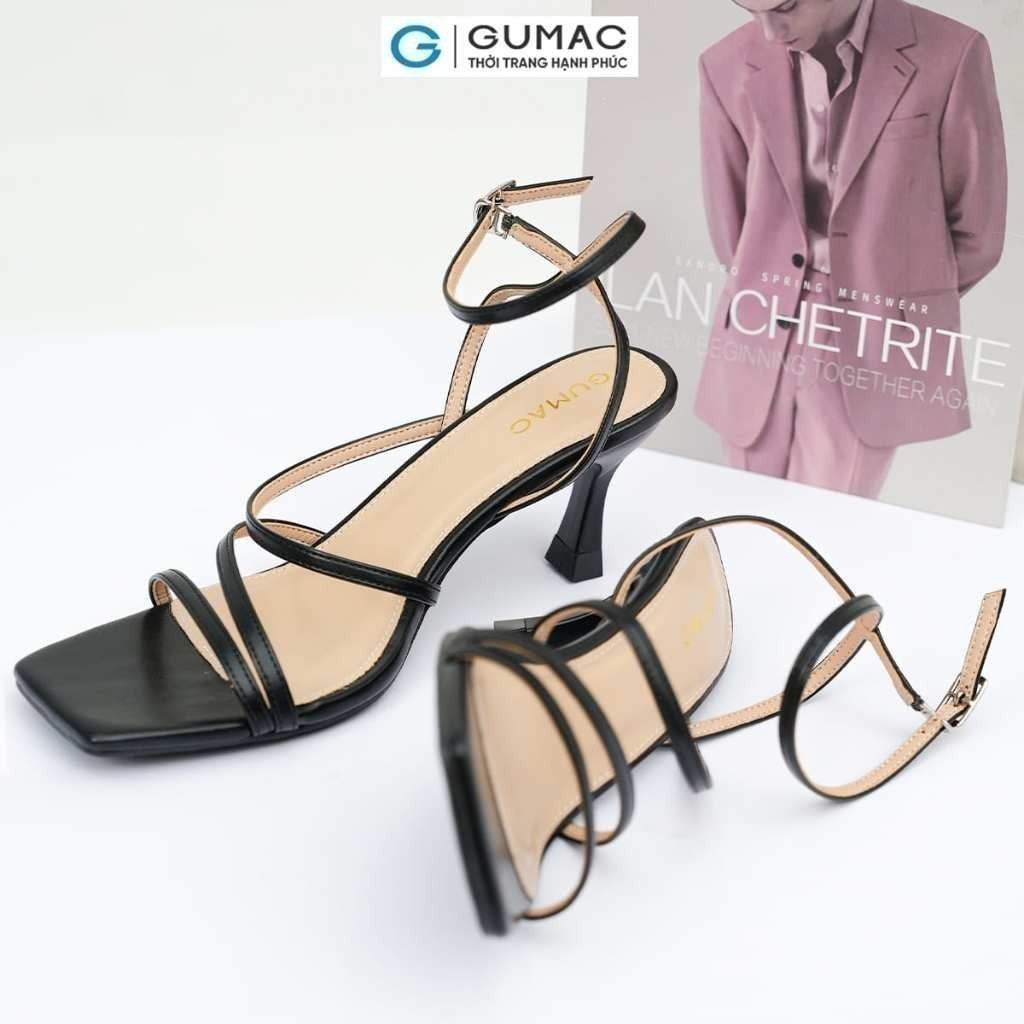 Giày Sandal Nữ Cao Gót 7cm GUMAC Quai Ngang Đan Dây Mảnh Gót Nhọn Sang Trọng Đi Tiệc GE04057