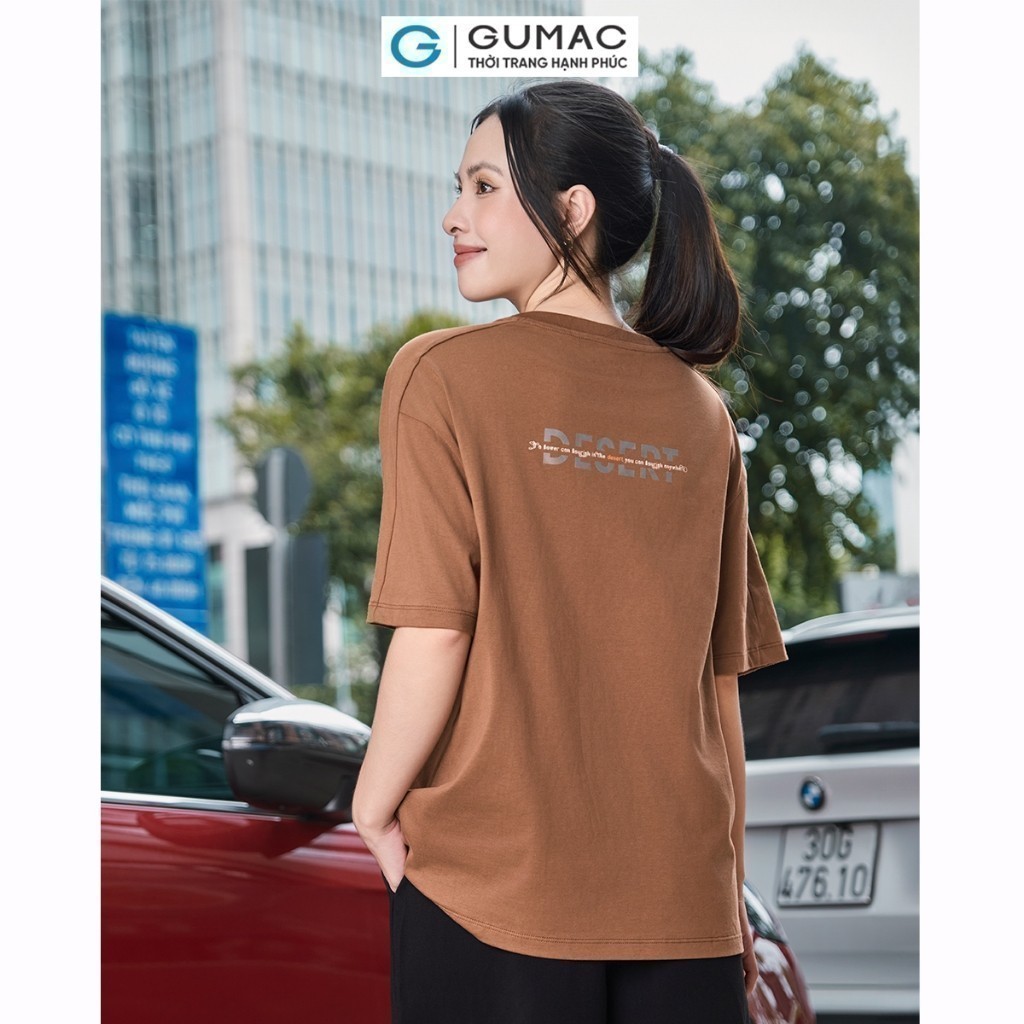 Ảnh Áo thun thêu nhũ bạc thời trang GUMAC ATE07016 4