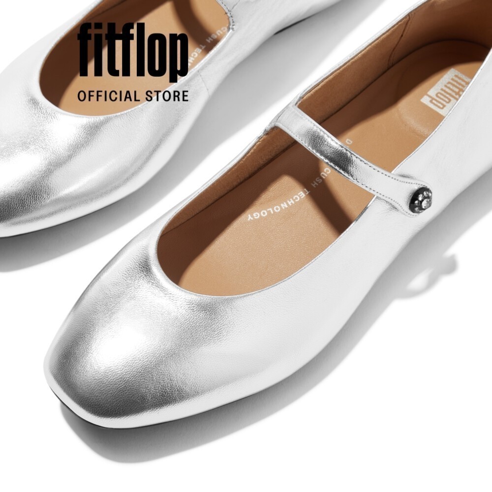 Giày Búp Bê Da Mềm DELICATO Kiểu Mary Janes - Silver - FOT - IH4-011