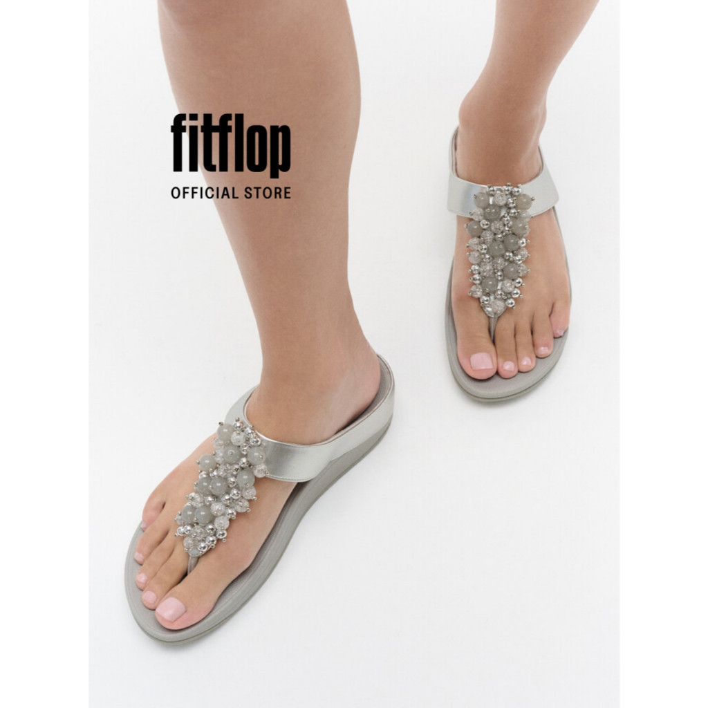 Xăng Đan Nữ FitFlop FINO Bauble-Bead Toe-Post - Silver - FOT - HI9-011