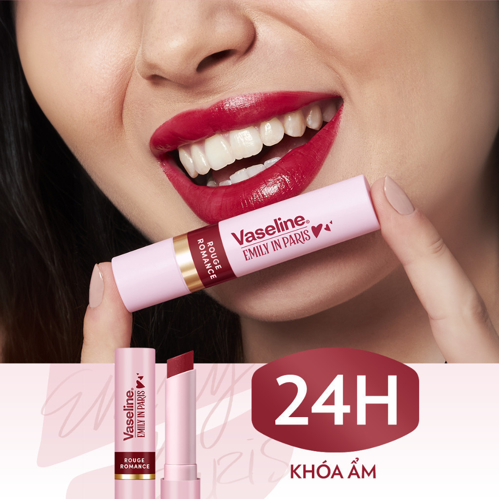 [PHIÊN BẢN GIỚI HẠN] Combo 2 Son dưỡng môi Vaseline Emily In Paris Rouge Romance 3g x 2