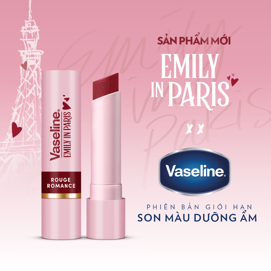 [PHIÊN BẢN GIỚI HẠN] Combo 2 Son dưỡng môi Vaseline Emily In Paris Rouge Romance 3g x 2