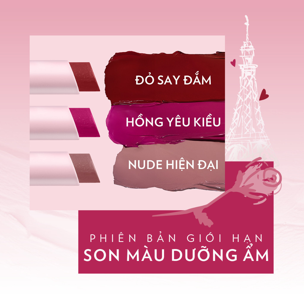[Mua 2 giảm 50%] Son màu Hồng Vaseline Emily In Paris Parisian Pink Tinted Lip Balm 3g