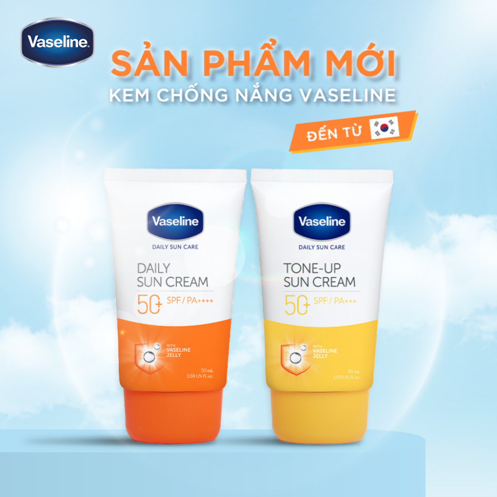Kem chống nắng Vaseline 50ml (Tùy chọn loại Daily hoặc Tone-up)