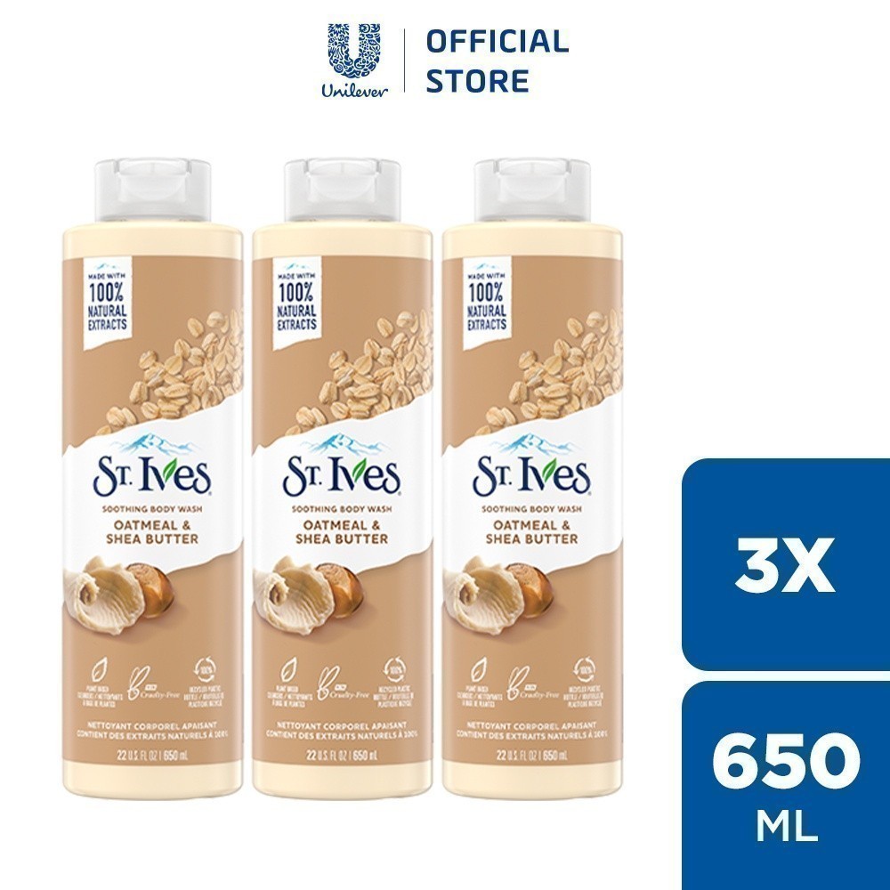Combo 3 chai sữa tắm St.Ives Yến mạch và bơ 700ml