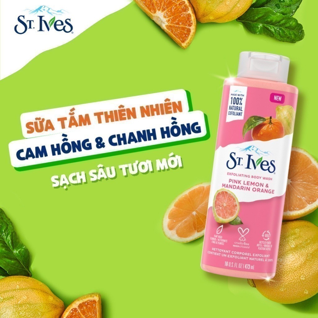 Combo 3 chai sữa tắm St.Ives Cam chanh 700ml