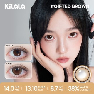 Kính áp tròng Kilala lens 1 ngày màu lam Gifted Brown DIA 14.0mm có độ (0-7) 10 chiếc 2 chiếc