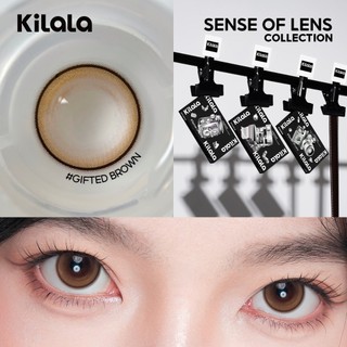 Kính áp tròng Kilala lens 1 ngày màu lam Gifted Brown DIA 14.0mm có độ (0-7) 10 chiếc 2 chiếc