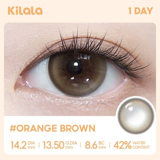 Kính áp tròng Kilala lens 1 ngày màu lam Orange Brown DIA 14.2mm có độ (0-7) 10 chiếc 2 chiếc