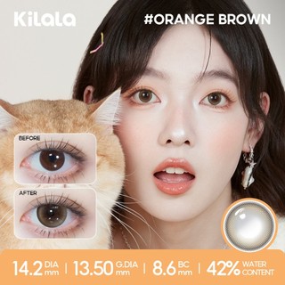 Kính áp tròng Kilala lens 1 ngày màu lam Orange Brown DIA 14.2mm có độ (0-7) 10 chiếc 2 chiếc