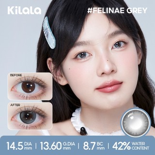 Kính áp tròng Kilala lens 1 ngày màu xám  DIA 14.0mm 14.2mm 14.5mm và màu xám Ice Oolong Brown,Ice Peach Grey,Honey Choco,Felinae Grey, Cold water Black lens cận 1 ngày có độ (0-7) 2 chiếc