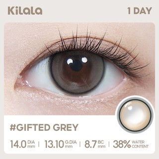 Kính áp tròng Kilala lens 1 ngày màu xám Gifted Grey DIA 14.0mm có độ (0-7)10 chiếc  2 chiếc