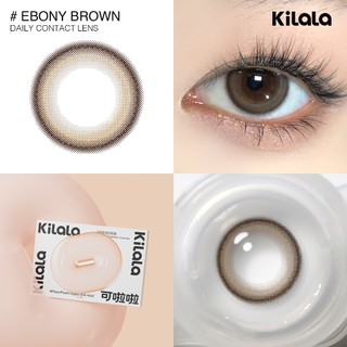 10 chiếc Kính áp tròng Kilala lens 1 ngày màu nâu Ebony Brown DIA 14.2mm có độ (0-8)