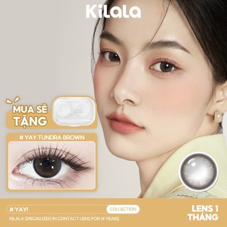 Kính áp tròng Kilala màu nâu Yay Tundra Brown lens cận 1 tháng DIA 14.2mm có độ (0-8) 1 cặp