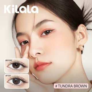 Kính áp tròng Kilala màu nâu Yay Tundra Brown lens cận 1 tháng DIA 14.2mm có độ (0-8) 1 cặp