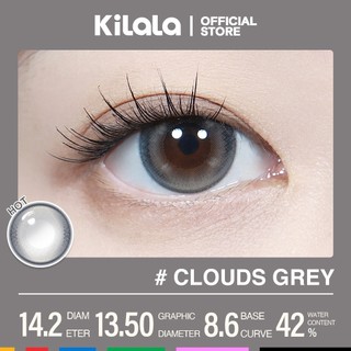 10 chiếc Kính áp tròng Kilala lens 1 ngày màu xám Clouds Cleared Grey DIA 14.2mm có độ (0-8)