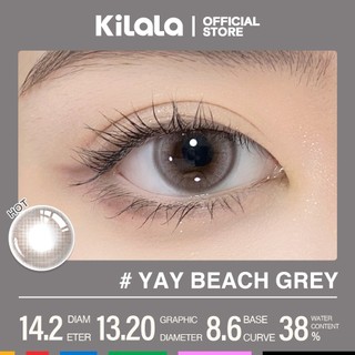 Kính áp tròng Kilala màu nâu Yay Beach Grey lens cận 6 tháng DIA 14.2mm có độ (0-8) 1 cặp