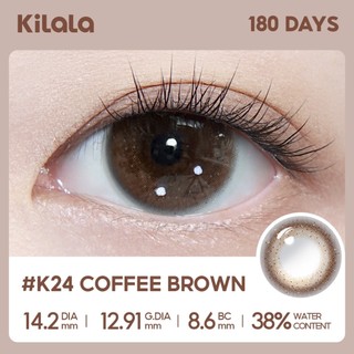 【Deal ưu đãi】Kính áp tròng Kilala màu nâu K24 Coffee Brown lens cận 6 tháng DIA 14.2mm có độ (0-8) 1 cặp