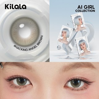 Kính áp tròng Kilala màu nâu Hacking Angel Brown lens cận 6 tháng DIA 14.2mm có độ (0-8) 1 cặp