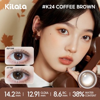 【Deal ưu đãi】Kính áp tròng Kilala màu nâu K24 Coffee Brown lens cận 6 tháng DIA 14.2mm có độ (0-8) 1 cặp