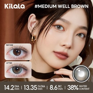 【Deal ưu đãi】Kính áp tròng Kilala màu nâu Medium Well Brown lens cận 6 tháng DIA 14.2mm có độ (0-8) 1 cặp