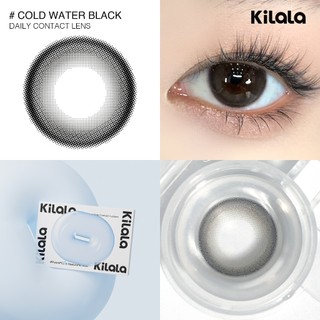 Kính áp tròng Kilala lens 1 ngày màu đen Cold Water Black DIA 14.5mm có độ (0-8) 2 chiếc