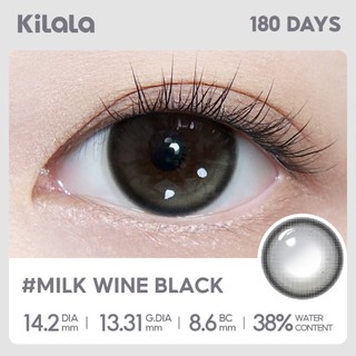 【Deal ưu đãi】Kính áp tròng Kilala màu đen Milk Wine Black lens cận 6 tháng DIA 14.2mm có độ (0-8) 1 cặp