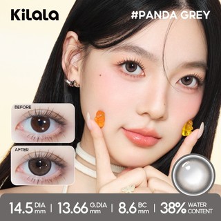 Kính áp tròng Kilala màu xám Panda Grey lens cận 6 tháng DIA 14.5mm có độ (0-8) 1 cặp