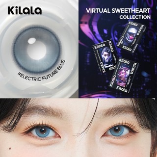 【Deal ưu đãi】Kính áp tròng Kilala màu lam Electric Future Blue lens cận 6 tháng DIA 14.2mm có độ (0-8) 1 cặp