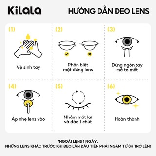 【Deal ưu đãi】Kính áp tròng Kilala màu lam Electric Future Blue lens cận 6 tháng DIA 14.2mm có độ (0-8) 1 cặp