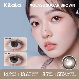 Kính áp tròng Kilala màu nâu Glass Sugar Brown lens cận 1 ngày DIA 14.2mm có độ (0-8) 2 chiếc