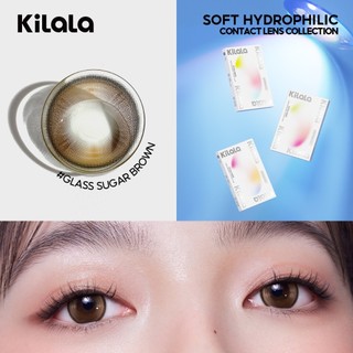 Kính áp tròng Kilala màu nâu Glass Sugar Brown lens cận 1 ngày DIA 14.2mm có độ (0-8) 2 chiếc