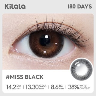 Kính áp tròng Kilala màu đen Miss Black lens cận 6 tháng DIA 14.2mm có độ (0-8) 1 cặp