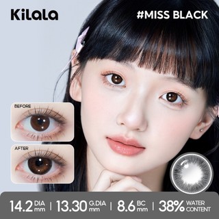 Kính áp tròng Kilala màu đen Miss Black lens cận 6 tháng DIA 14.2mm có độ (0-8) 1 cặp