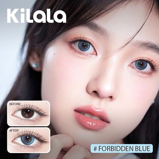 Kính áp tròng Kilala màu lam Forbidden Blue lens cận 6 tháng DIA 14.5mm có độ (0-8) 1 cặp