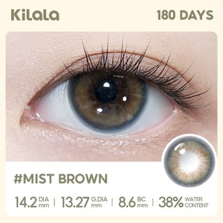 Kính áp tròng Kilala màu nâu Mist Brown và 24K Coffee Brown DIA 14.2mm lens cận 6 tháng có độ (0-8) 1 cặp