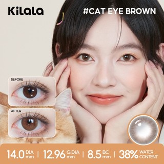 【Deal ưu đãi】Kính áp tròng Kilala màu nâu Cat Eye Brown lens cận 6 tháng DIA 14.0mm có độ (0-8) 1 cặp