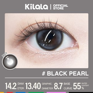 10 chiếc Kính áp tròng Kilala lens 1 ngày màu đen Black Pearl DIA 14.2mm có độ (0-8)